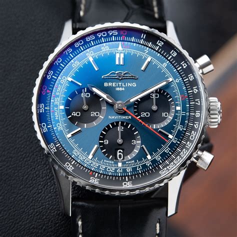 breitling silver blue|breitling blue navitimer.